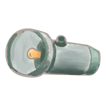 Watercolor flashlight, Hand painted camping supplies png