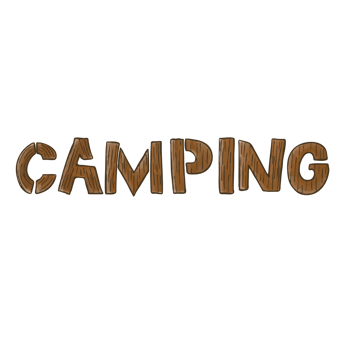 Watercolor camping rope text, Hand painted camping supplies png