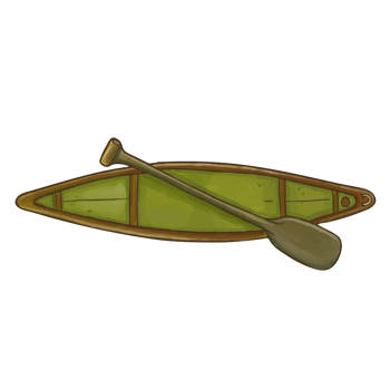Watercolor canoe, Hand painted camping supplies png