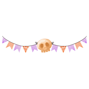 Halloween Party Flag Watercolor Clipart, Hand painted png