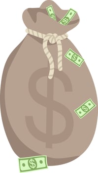 Bag with money semi flat color vector object