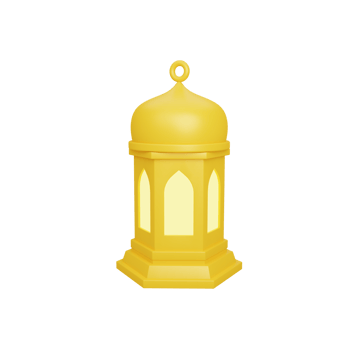 3d rendering Islamic decoration with lantern. useful for ramadan kareem eid al fitr design element png