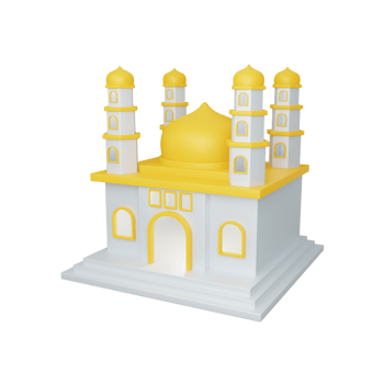 3d rendering mosque isolated. useful for islam ramadan design illustration png
