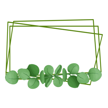 Watercolor Leaf Frame, Green leaves clipart png