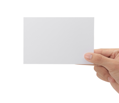 Hand holding blank paper, Greeting card mockup png