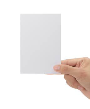 Hand holding blank paper, Greeting card mockup png