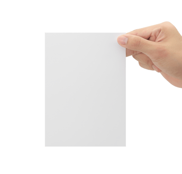 Hand holding blank paper, Greeting card mockup png