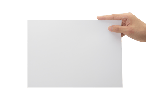 Hand holding blank paper, Greeting card mockup png