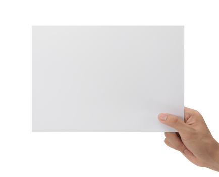 Hand holding blank paper, Greeting card mockup png