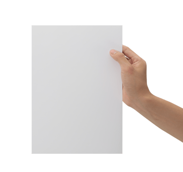 Hand holding blank paper, Greeting card mockup png