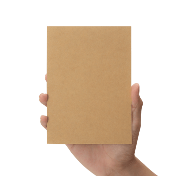 Hand holding blank cardboard paper, Greeting card mockup png