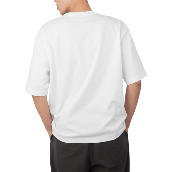 Man in white oversize t-shirt mockup, Design template png