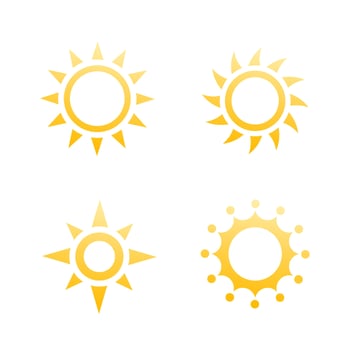 sun logo elements, icons vector
