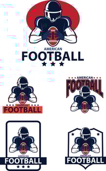 american football logo set vector