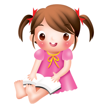 read a book cute cartoon girl kawaii lovely png