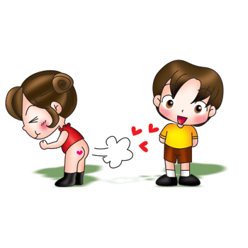 cartoon fun fart cute couple png