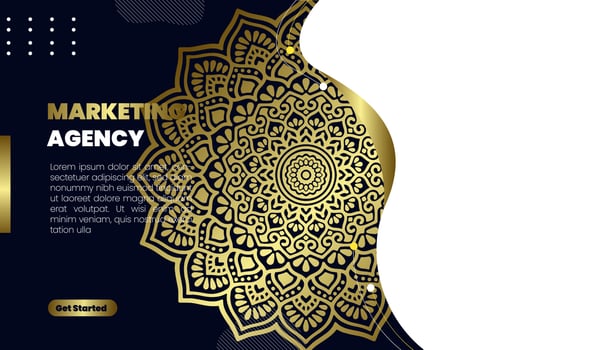 Mandala ornate background for marketing agency vector