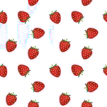 strawberry seamless background vector on white background