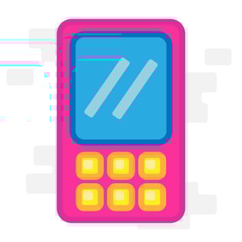 Cute Square Dark Pink Handphone or Handheld Console or Gamebot Joystick Gamepad Flat Design Cartoon for Shirt, Poster, Gift Card, Cover or Logo vector