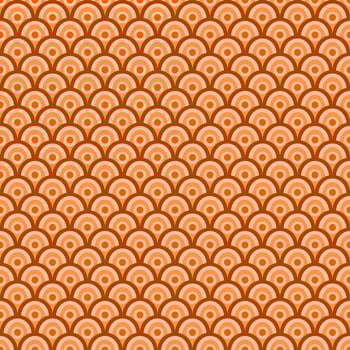 Simple geometric seamless pattern background in Japanese style with orange color tone. vector