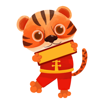 Watercolor Tiger, Hand painted Happy New year 2022 png