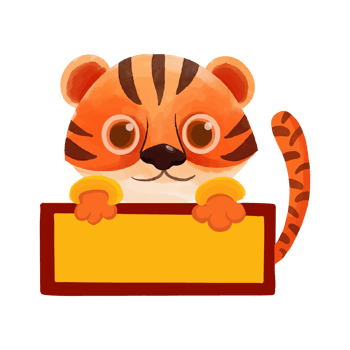 Watercolor Tiger, Hand painted Happy New year 2022 png