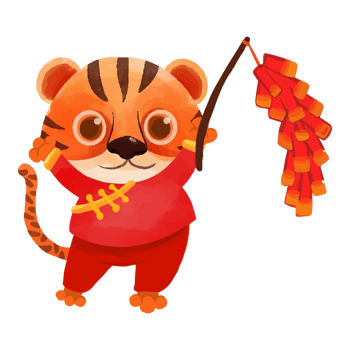 Watercolor Tiger, Hand painted Happy New year 2022 png