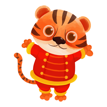 Watercolor Tiger, Hand painted Happy New year 2022 png