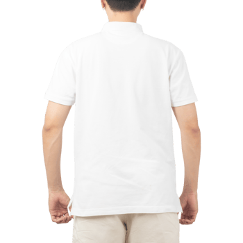 Man in white Polo t-shirt mockup, Design template png