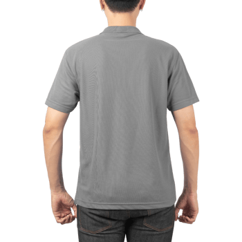 Man in grey Polo t-shirt mockup, Design template png
