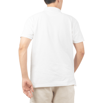 Man in white Polo t-shirt mockup, Design template png