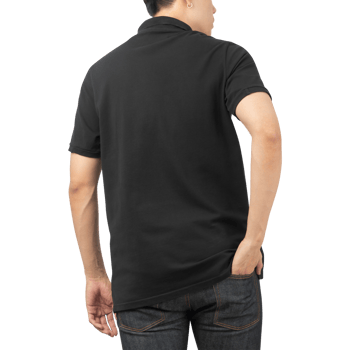 Man in black Polo t-shirt mockup, Design template png