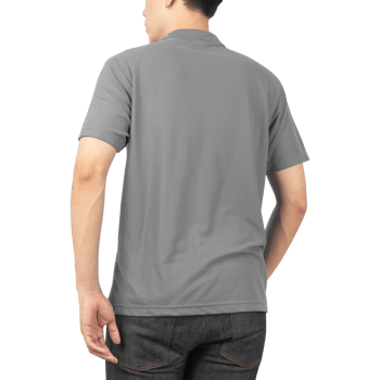 Man in grey Polo t-shirt mockup, Design template png