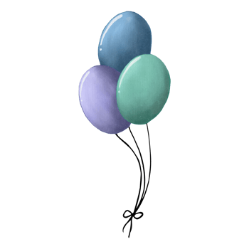 Watercolor Balloon, Hand painted party decoration clipart png