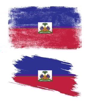 Haiti flag in grunge style vector
