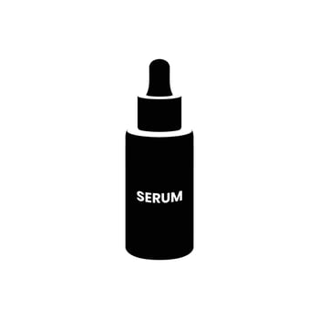 Serum Bottle Silhouette. Black and White Icon Design Element on Isolated White Background vector