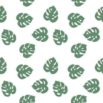 green monstera leaf seamless background vector