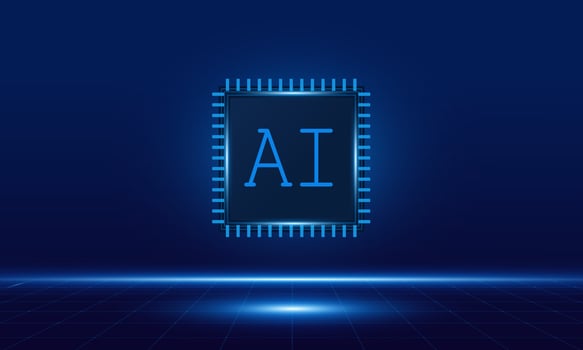 Artificial Intelligence ,AI chipset on circuit board, futuristic Technology Concept vector