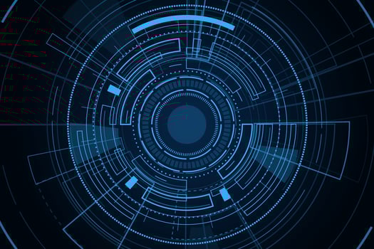 Futuristic technology abstract template , innovative virtual user interfaces , HUD , arrow speed background vector