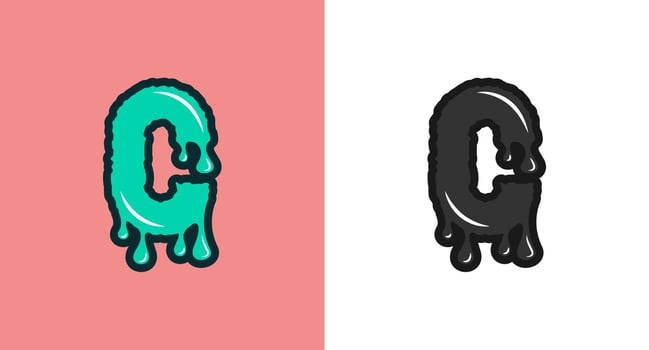 scary ,creepy ,spooky dripping letter c typography logo design vector