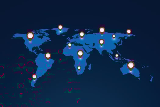 Global network connection map. Social network concept. business. internet.3D world map ,work from home vector