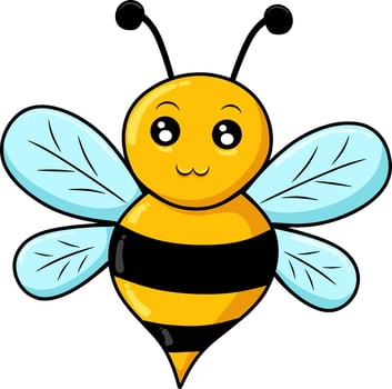 Illustration of a Friendly Cute Smiling Bee vector