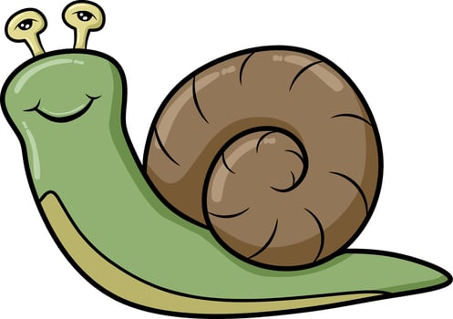 funny snail cartoon isolated on white vector