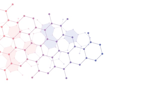 Abstract gradient connection hexagon background. vector
