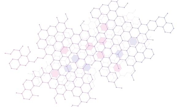 Abstract gradient connection hexagon background. vector