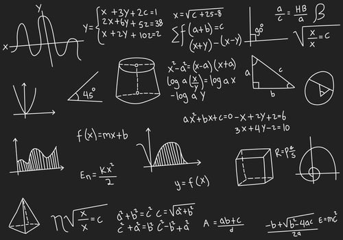 realistic math chalkboard background illustration vector