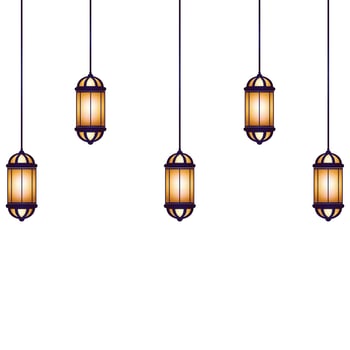 Ramadan kareem Hanging Lanterns vector