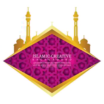 Elegant mosque gate design. Islamic creative background with Islamic mosaic and mosque vector