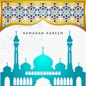 Ramadan kareem background with Islamic mosaic and mosque vector