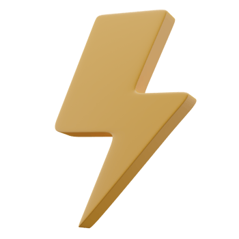 3d yellow flash icon with plastic finish png